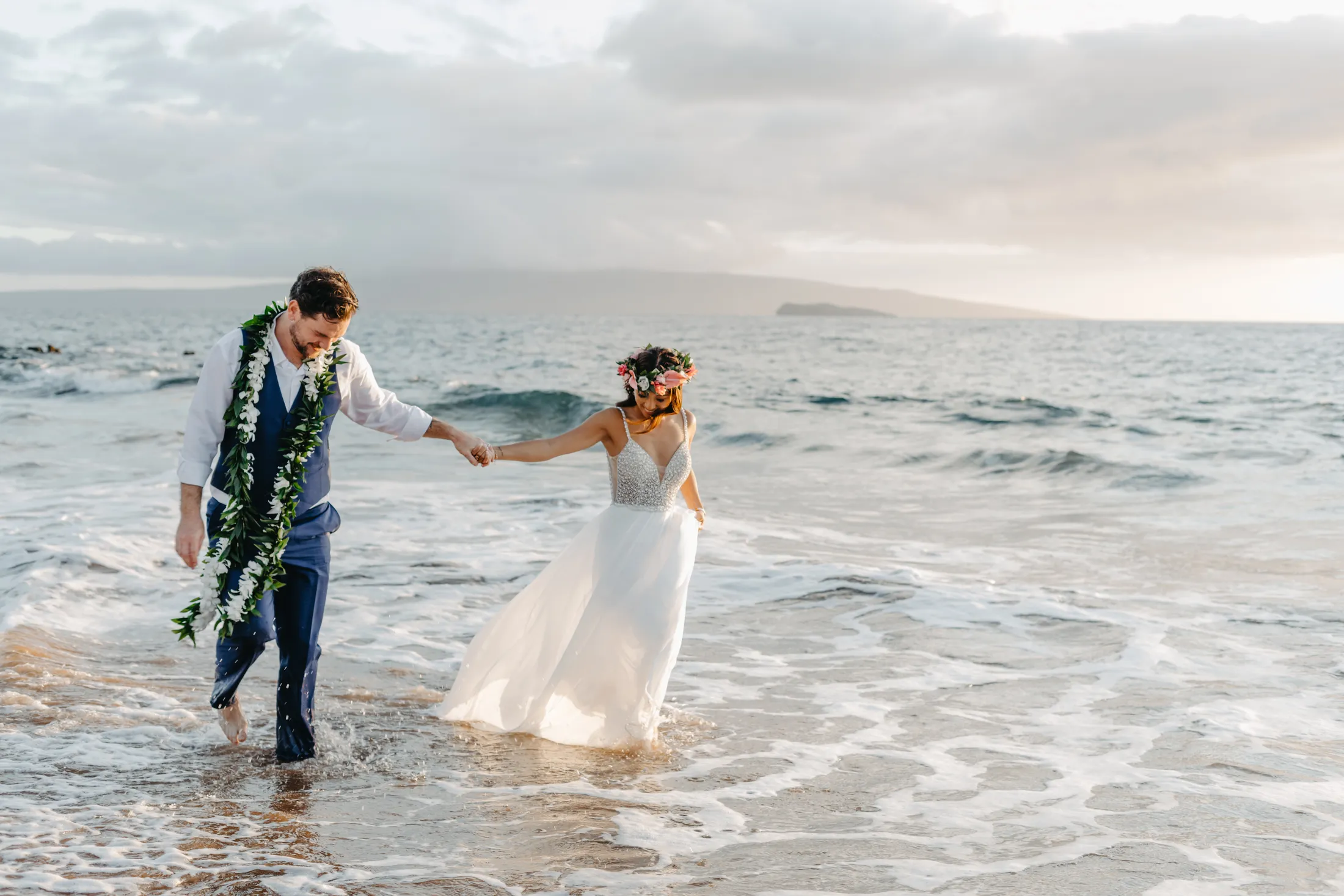 Couple in their wedding attire on Maui, day-after session by Jessie Hawaii Photography