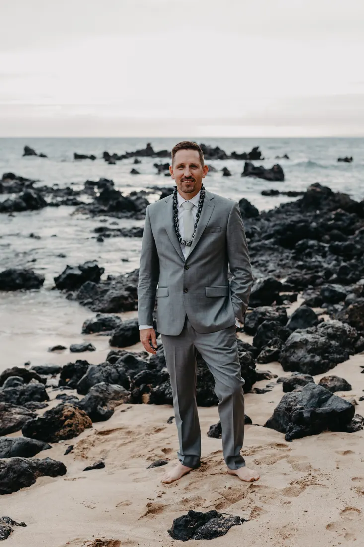 Couple in their wedding attire on Maui, day-after session by Jessie Hawaii Photography
