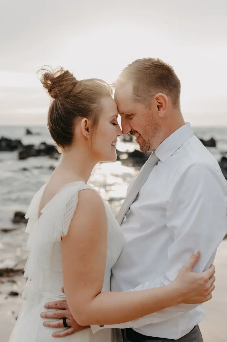 Couple in their wedding attire on Maui, day-after session by Jessie Hawaii Photography