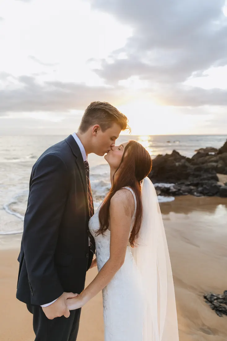 Couple in their wedding attire on Maui, day-after session by Jessie Hawaii Photography