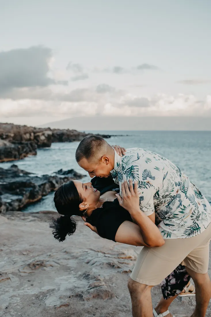 Couple in their wedding attire on Maui, day-after session by Jessie Hawaii Photography