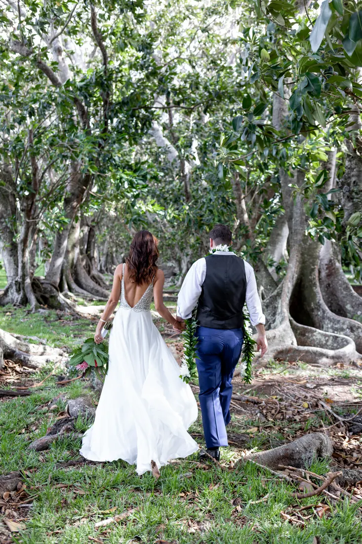 Couple in their wedding attire on Maui, day-after session by Jessie Hawaii Photography