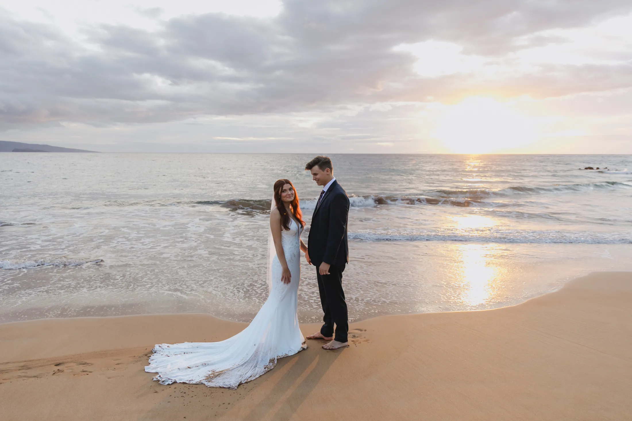 Couple in their wedding attire on Maui — Wedding Wear Encore session by Jessie Hawaii Photography